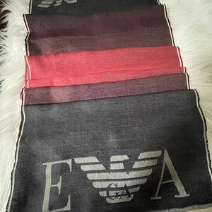 Emporio Armani Silk Cotton Foulard Scarf.